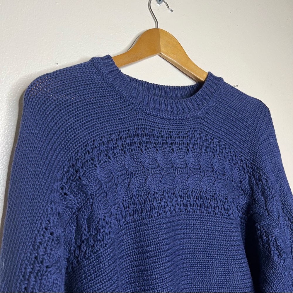 Stitches & Stripes Royal Blue Cable Knit Crewneck Sweater Small - Picture 2 of 6